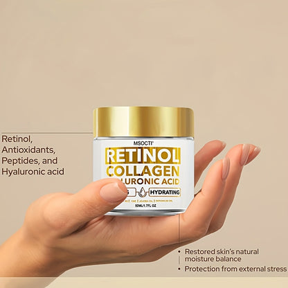 50ml Retinol Collagen Hyaluronic Acid Face Cream, All In One Moisturizer Cream, Deep Hydrating Firming Skin