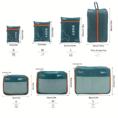 Travel Organizer Bag 7pcs Set Portable Suitcase Organizing Bag Clothes Storage Bag