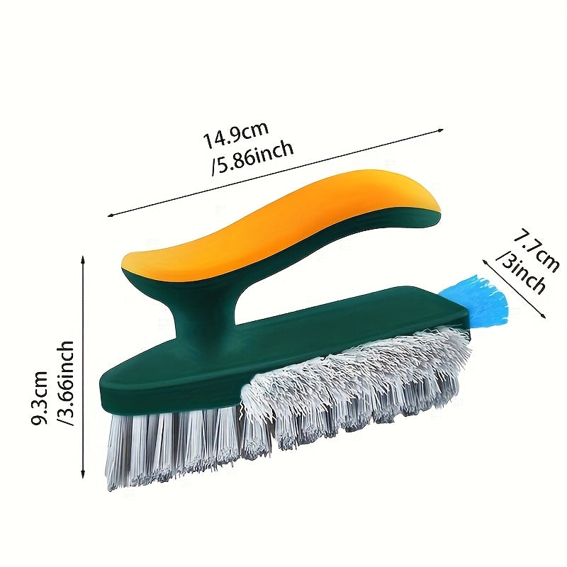 2-in-1 Gap & Floor Cleaning Brush - Durable Plastic, Portable Design with Attachments, Ideal for Bathroom, Kitchen, Living Room Cleaning, Medium Firmness, No Electricity Needed, Kitchen Cleaning Tool|Ergonomic Brush Design|Du