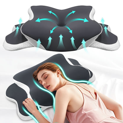 Ergonomic Memory Foam Neck Pillow for Comfortable Sleep And Neck Support.