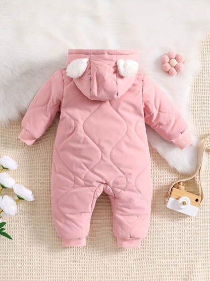 Infant Hooded Thick Romper Long Sleeve Zipper Thermal Jumpsuit, Babies & Kids Coat