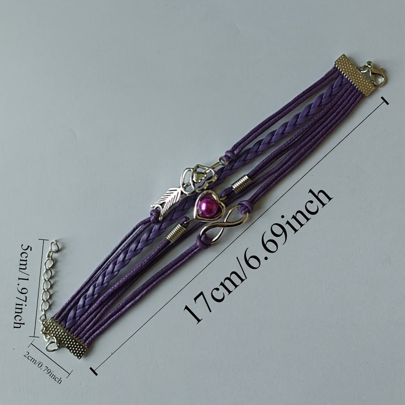 Cupid Arrow Stackable PU Leather Bracelet Stackable Hand Jewelry Decor