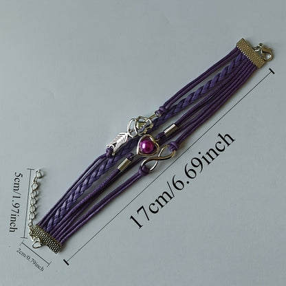 Cupid Arrow Stackable PU Leather Bracelet Stackable Hand Jewelry Decor