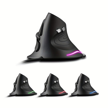 Vertical Wired Mouse, Ergonomic Design, 6 Buttons, Suitable for PC/Mac/Laptop Vertical USB Wired Mouse, Gaming E-Sports Mouse, ZELOTES T-30