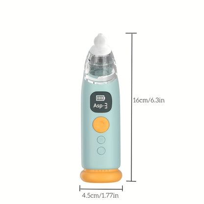 1pc Portable Electric Baby Nasal Cleaner - Soothing Music and Soft Lighting - 3 Adjustable Suction Levels, 3 Soft Silicone Tips, to Clear Nasal Mucus, Suitable for Home Use