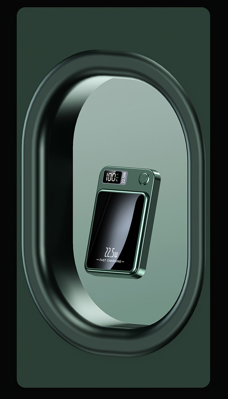 1pc KOILAGER 10000mAh Portable Power Bank with Ultrathin Magnetic Wireless Charging, 22.5W Super Fast Charge, PD20W Bi-directional Fast Charging, 15W Wireless Power, LED Display, Dual Power USB/Type-C for iPhone 16/15pro/14ma