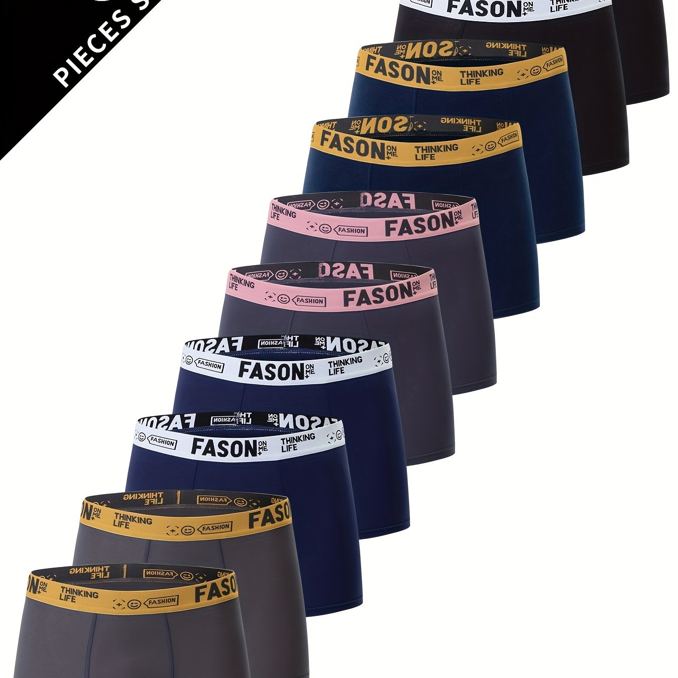 10-Pack Men's Underwear, Casual Boxer Briefs, Breathable and Comfortable Elastic Boxers, Athletic Shorts