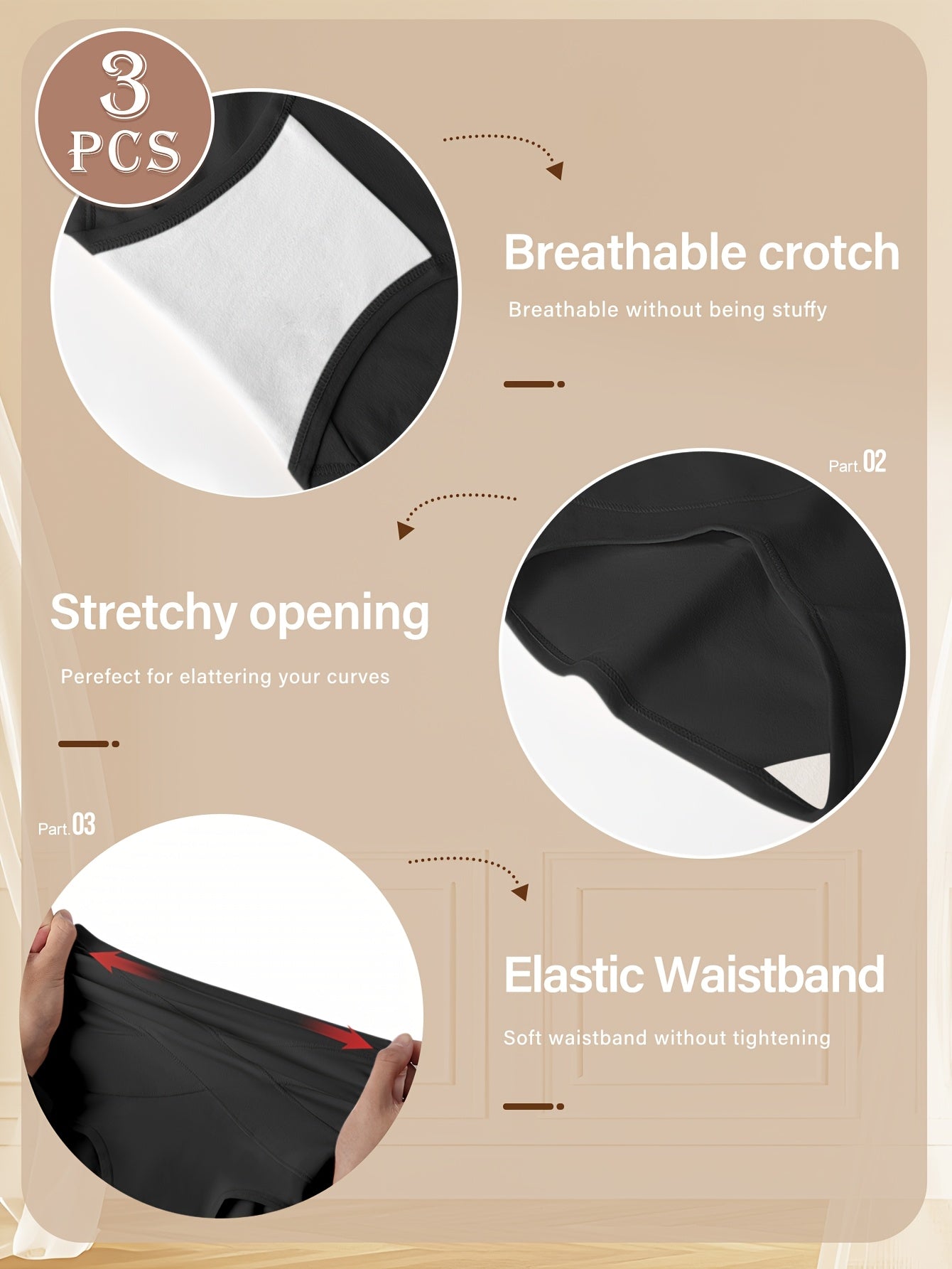 3pcs Women's High-Waist Tummy Control Butt Lifting Full Coverage Shapewear Panties, Seamless Panty for Women High Waist, Plus Size Sexy Underwear Bottoms for Women, Tummy Control Seamless Underwear, High Waisted Panties for W