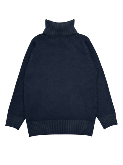 Solid Turtle Neck Pullover Sweater, Casual Long Sleeve Thermal Sweater For Fall & Winter, Women's Clothing
