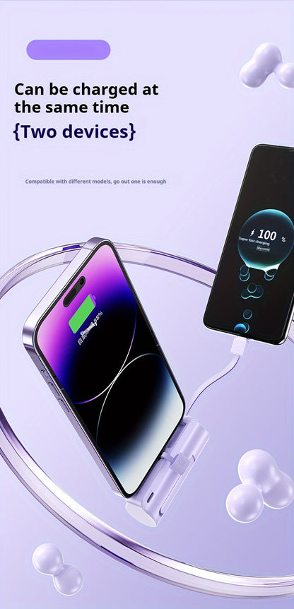 BYGP 5000mAh Mini Portable Charger, USB Type-C, Universal Emergency Power Bank for iPhone 14/13/12 Pro Max, iPad Pro, Samsung Android, Compact Travel Phone Charging Backup Battery Pack, Rechargeable ≤36V