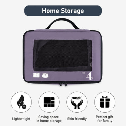 7pcs All-in-One Luggage Organizer Set with Shoe Bag & Laundry Pouch - Heavy-Duty Travel Packing Cubes, Zippered Compartments, Space-Saving Design for Suitcase, Backpack, Business Trip, Vacation, Camping - Machine Washable, Re