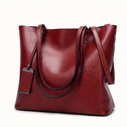 Women's Synthetic Handbag with Laptop Compartment & Detachable Strap - Golden-Tone Hardware, Zipper Closure, Spacious Work Bag for Travel, Business Meetings, Everyday Use - Available in Brown, Black, Red, Pink, Navy, Burgundy