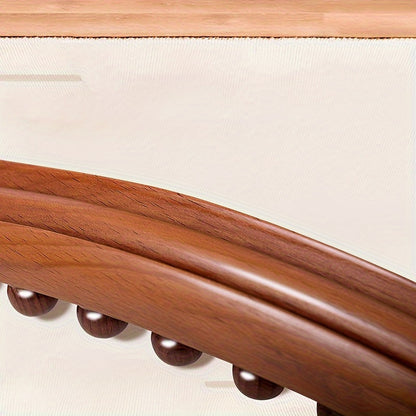 1pc 20-Bead Massage Stick with Wooden Handle - Muscle Shaping & Deep Tissue for Back, Neck, Abdomen, Hands, Legs, Waist - Post-Workout Relaxation Tool for Men & Women, Fascial Knife Stick, Body Massager, Ergonomic Design, Nat