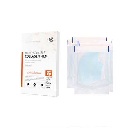 [5pcs Nano Soluble Collagen Mask Sheets] 5-Pack Nano Soluble Collagen Membrane Mask Sheets, Hydrating Facial Filler for All Skin Types, Unisex Adult, Moisturizing Face Care, No Fragrance