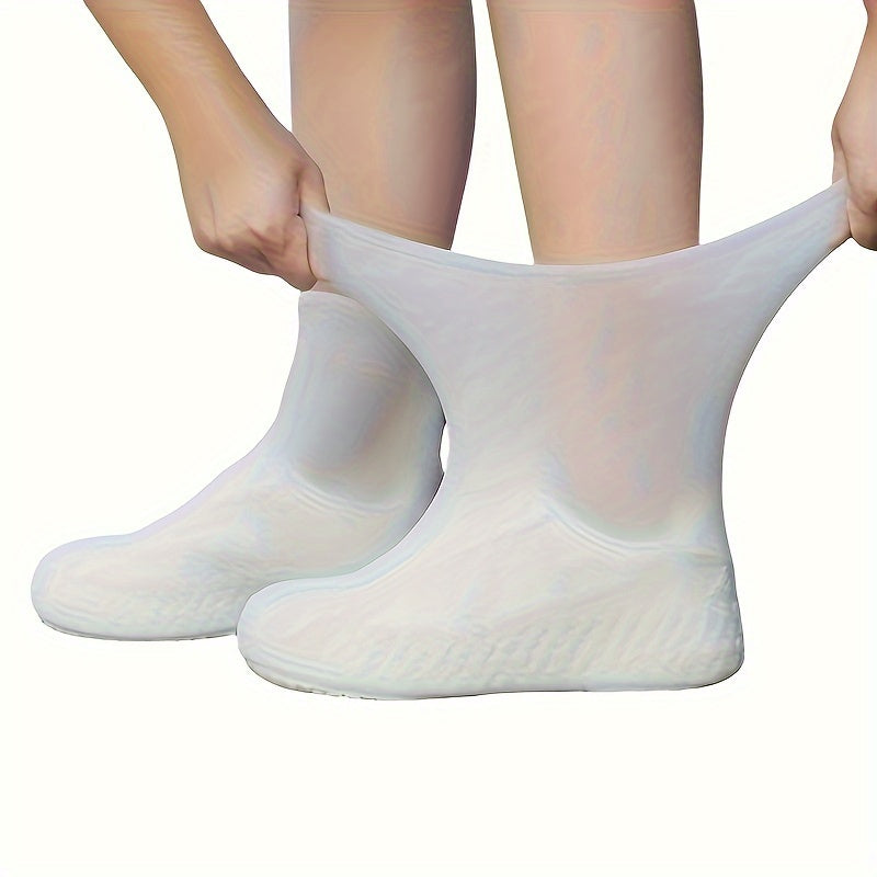 Pair of Silicone Shoe Covers - Waterproof & Rainproof, Reusable Non-Slip, Durable & Stretchy, Easy to Clean, for Men & Women, Outdoor Rain Gear