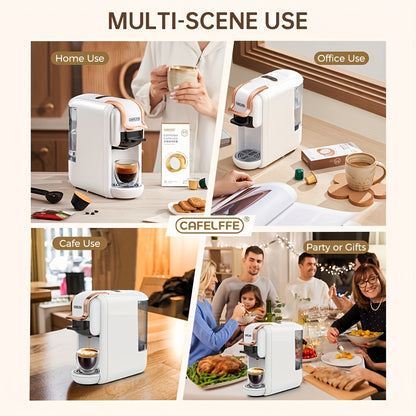 Máquina de café multifuncional em cápsulas CAFELFFE | Máquina de expresso italiana | Uso quente e frio | Aquecimento rápido | Compatível com cápsulas NES, DG e ESEpod | Máquina de café automática para casa e escritório | Ótima opção de presente para D