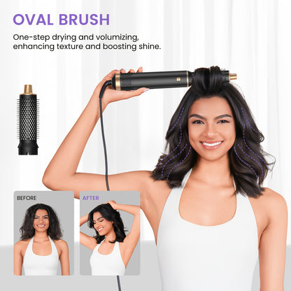 5-In-1 Hot Air Styling Brush with an Upgraded Detachable Design, Featuring a Hair Curler And a 1000W Hot Air Curling Wand, Equipped with an EU Plug.