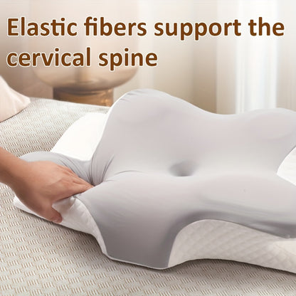 Almofada Cervical (1 unidade) - Almofada de Suporte para o Pescoço com Recuperação Lenta e Design Ergonómico, Fronha Lavável à Máquina - Ideal para quem dorme de lado, de costas ou de barriga para baixo.