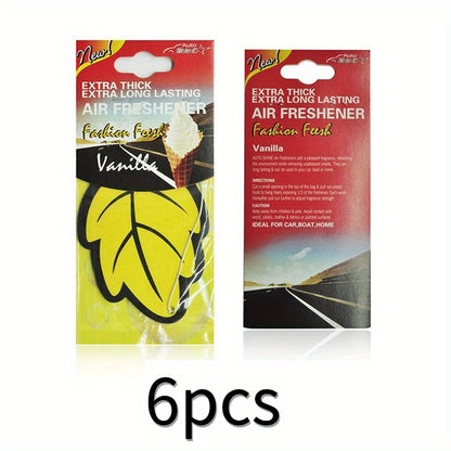 3-60pcs Car Air Freshener Natural Scented Tea Paper Auto Hanging Vanilla Perfume Fragrance Leaf Shape Car Interior Accessories Christmas Gift