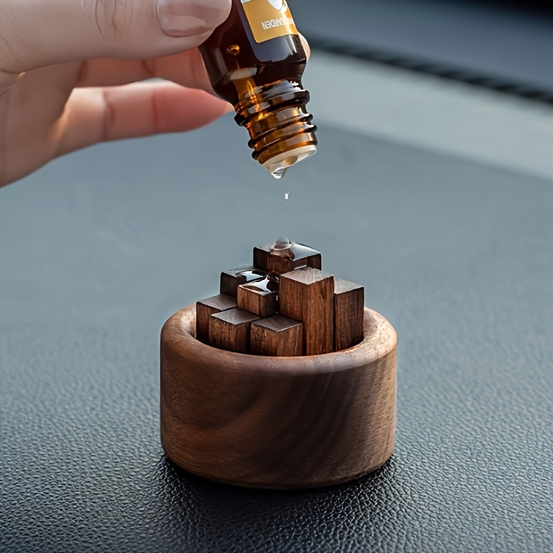 Passive, Walnut Wood Essential Oil Diffuser Set - Fireless, Battery-Free, Slow Release Fragrance for Relaxation & Home Decor