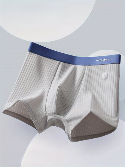 4pcs Men's Underwear, Cotton Breathable Soft Comfy Skin-friendly Stretchy Boxer Briefs Shorts, Perfect For Everyday Wear