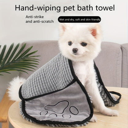 Absorbent Pet Drying Towel for Dogs, Quick Dry, Soft Polyester Fiber Bath Towel, Skin-Friendly, Ideal for Cats, with Effortless Grooming