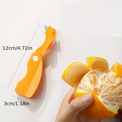 1/2pcs, Orange Peeler, Plastic Orange Peeler, Simple Lemon Peeler, Grapefruit Peeler, Creative Cutter, Orange Peeler Tool With Folding Handle, Fruit Peeler, Vegetable Fruit Tools, Kitchen Gadget