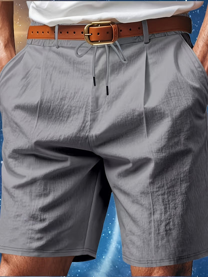 Men'S Casual Summer Linen Shorts - Light Gray, Breathable 5-Inch Shorts with Pockets, Perfect for Beach & Outdoor Activities, Casual Summer Wear|Relaxed Fit Shorts|Pocketed Shorts