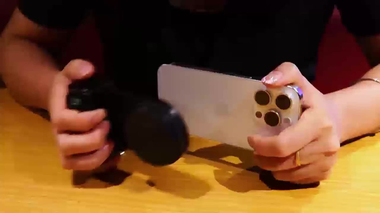 Suporte de Câmara para Telemóvel com Controlo Remoto Magnético 360° e Luz Integrada