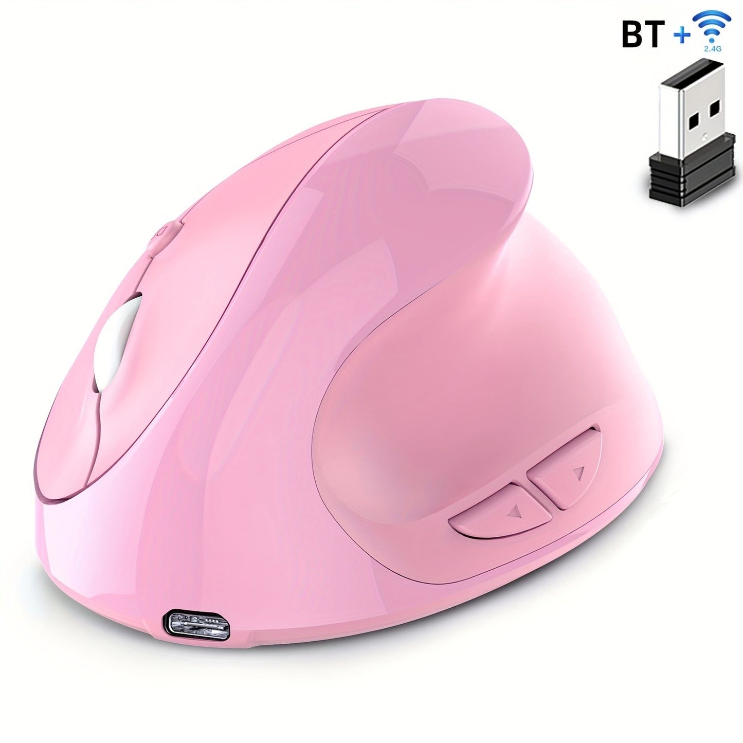 Rato Vertical Ergonómico Sem Fios Dual Mode BT &amp; 2.4GHz
