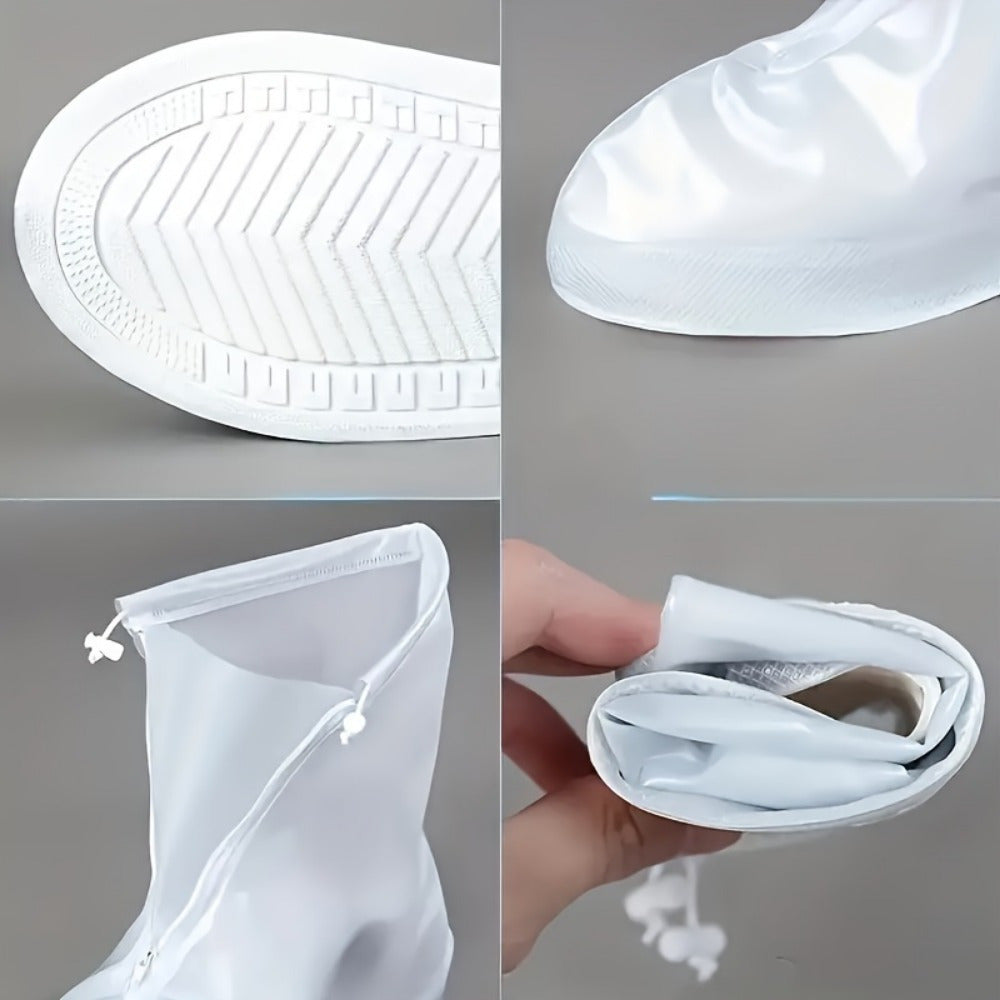 2pcs, Waterproof Shoe Cover, 1 Pair, Silicone Rain Boot Protector for Men and Women, Durable Non Slip Plastic Shoe Cover Protector with Waterproof Layer - Ideal Gift Choice!