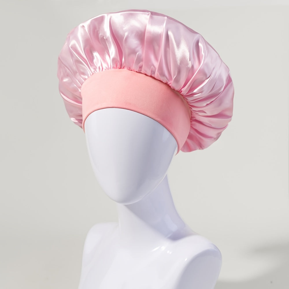 Sleep Bonnet, Soft Silk Bonnet With Elastic Band For Curly Hair, Satin Bonnet For Women Sleep Hair Care, Breathable Silk, Seven Colors Available 1piece Luxury Shower Cap For Women