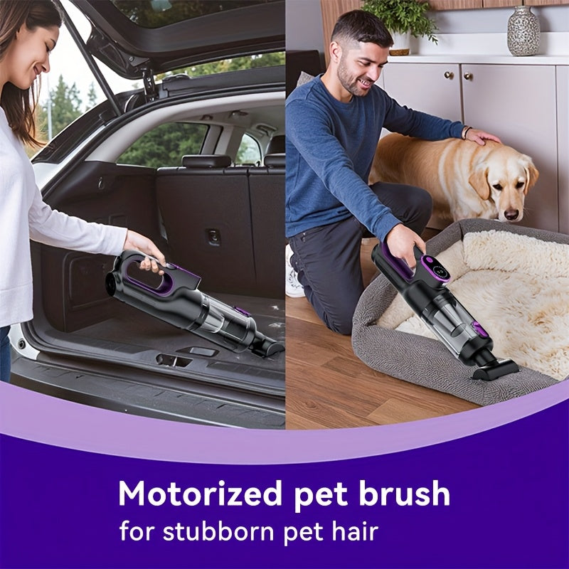 Wireless handheld vacuum cleaner for cars and homes, car-mounted 2-in-1 blower and suction cleaner, handheld type, high power, super strong suction, small and mini handheld car interior cleaner, wet and dry dual-purpose car v