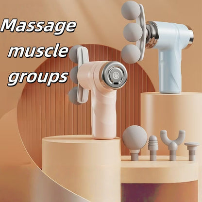 2026 New Preheated Massage Gun, 6 Adjustable Strength Levels for Daily Relaxation to Deep Tissue Needs, Portable with Rechargeable Lithium Battery & 5 Replaceable Heads, Usb Charging Muscle Relaxer For Christmas, Thanksgiving