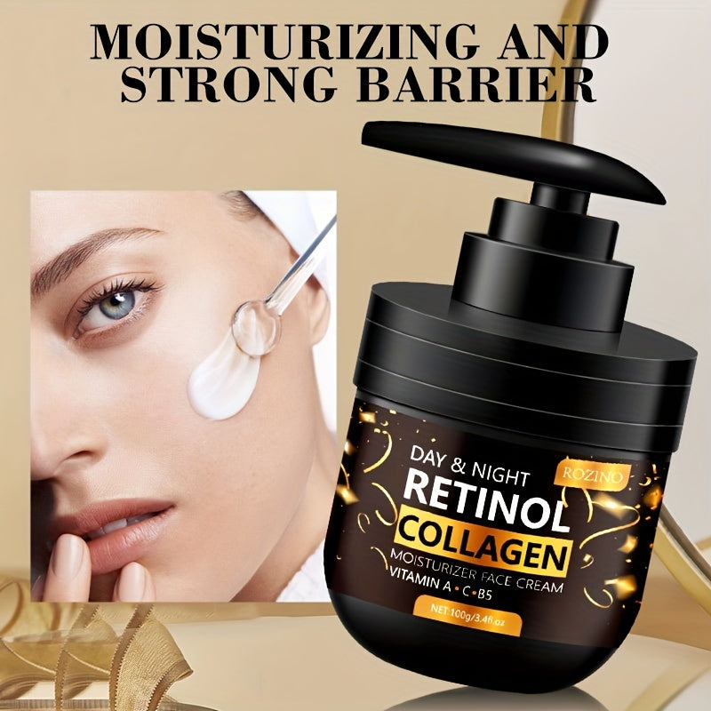 100g Retinol Collagen Day And Night Moisturizer Face Cream, Firming And Lifting Facial Skin, Hydrating More Tender, Safe And Reliable, Making Face Silky, Delicate And Tender, Improving And Revitalizing Facial Skin