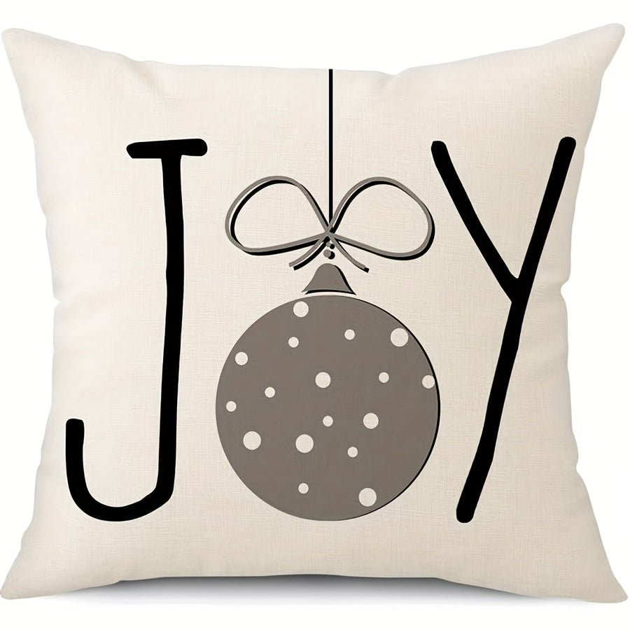 4pcs, Linen Christmas Pillow Covers, Christmas Decorations, Snowman Deer Christmas Tree, Winter Holiday Decor, Throw Cushion Case For Home Couch 16x16, 18x18, 20x20 Single-sided, No Pillow Core