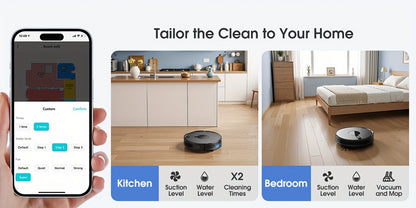 Lubluelu B40 Robot Vacuum Cleaner, 3 In 1 Robot Vacuum Cleaner And Mop, 6500Pa, 62db Low Noise, 9.98 cm Ultra-Slim Body, 5 Floors Mapping, Diversified Cleaning, Robot Vacuum Cleaner For Pet Hair, Carpet, Hard Floor, Christmas