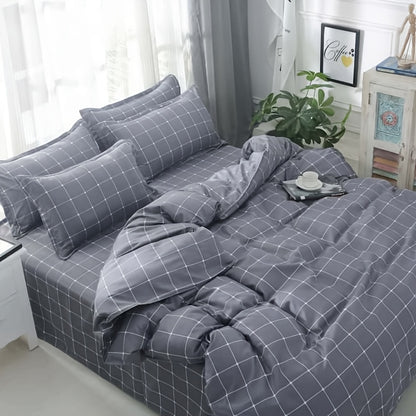 Four Seasons Four-Piece Set of Active Print Fabric, 1pc Quilt Cover Without Quilt Core, 1pc Bed Sheet, 2pcs Pillowcase Without Pillow Core, Comfortable, Soft, Breathable, Active Print Fabric, Suitable for Dormitory, Living Ro