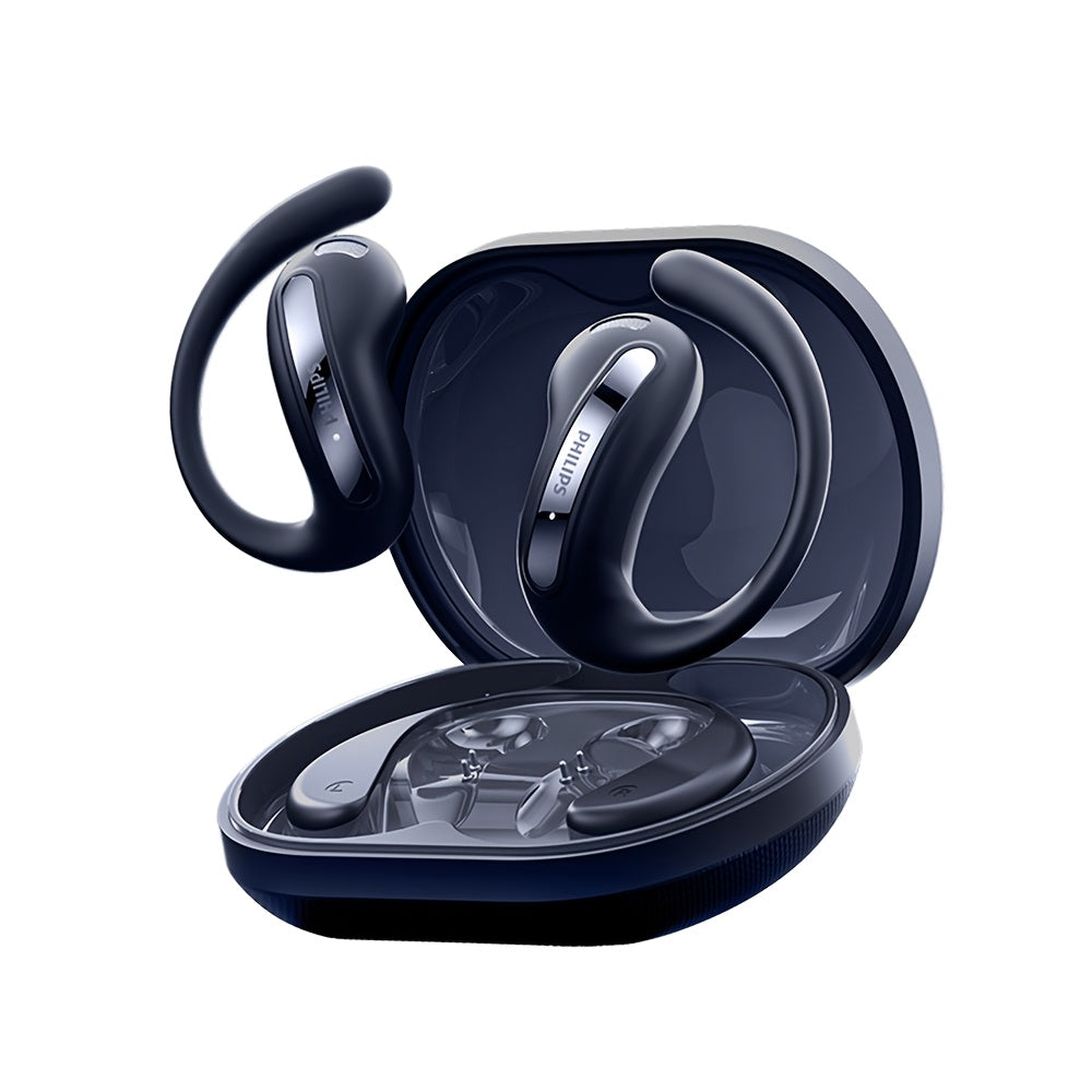 For Philips 2025 New Style True Wireless Music Headset Gaming Earbuds - Wireless, Noise Cancelling, Built-in Microphone, USB Rechargeable, Open Back Design for Running, Sports, Android & for iPhone, Gaming Headphones, Sleek E