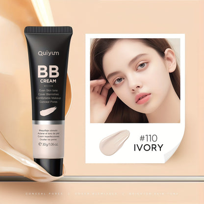 Quiyum BB Cream, Waterproof Long Lasting Pores Concealer, Brighten Skin Tone, Cover Blemishes Make Up Foundation 30g