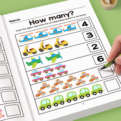 64-Page Math Workbook: & Kindergarten Number Practice Book with Tracing, Writing & Coloring Activities - Interactive Early Learning Workbook for, Curriculum (Numbers 0-100, Counting Games)