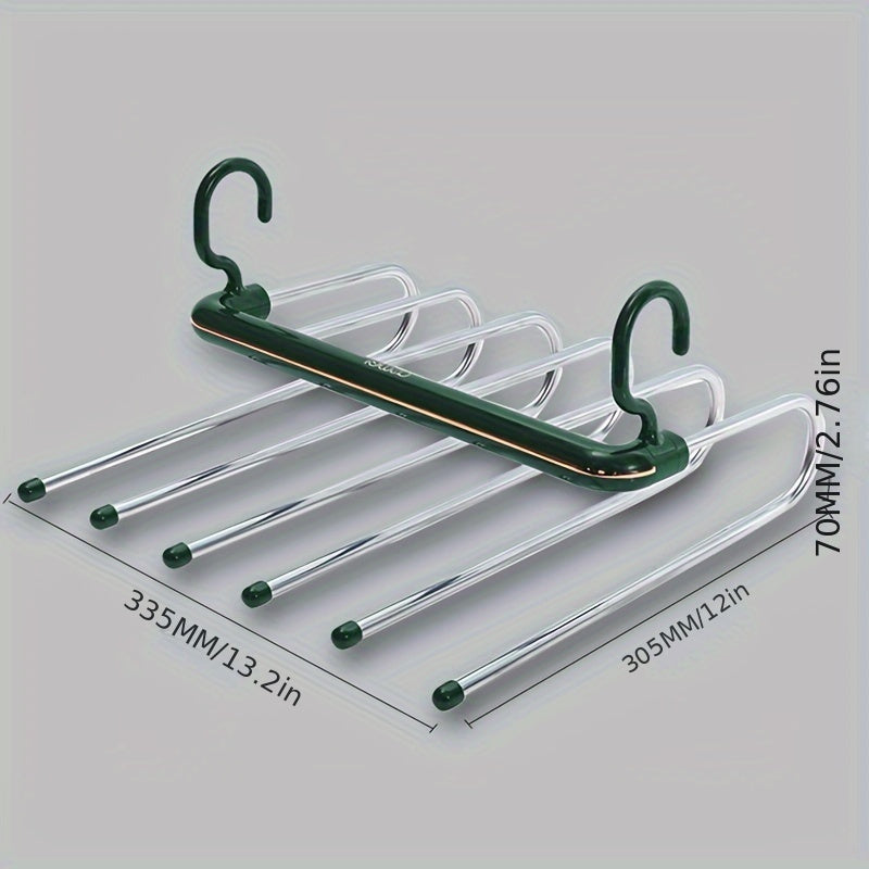 1pc Multi-layer Pants Hanger, Stainless Steel Rack, Save Space Storage And Organization For Wardrobe, Closet, Bedroom, Suitable For Pants, Jeans, Scarves