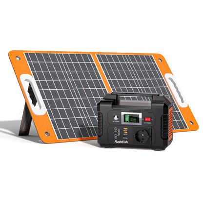 200W Portable Power Station 60W Foldable Solar Panel, 151Wh Digital Display Solar Generator, with BMS Smart Battery | High-Density Lithium Battery | Sine AC Power, Home Backup | Outdoor Travel Essential Set, Portable Generato