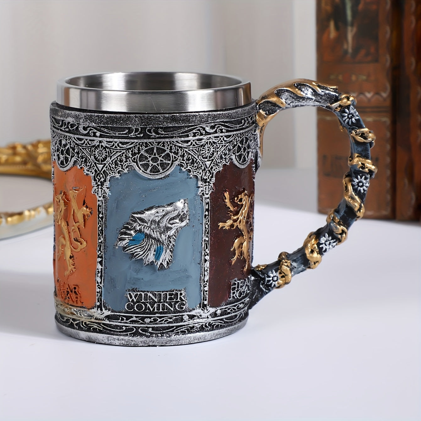 [Customer Favorite] Ice Bird & Blazing Fire Stainless Steel Beer Mug - Silvery, Perfect for Office, Sleep, Reading | Ideal for Oktoberfest, Easter, Hanukkah