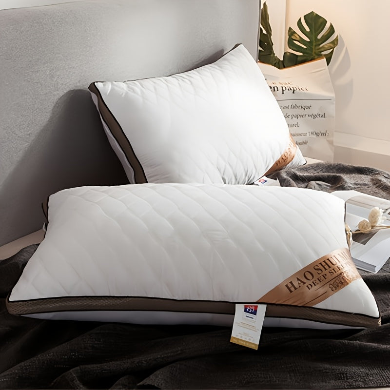 2pcs High-end Hotel Same Pillow Core Light Beige-friendly and Comfortable Cervical Spine Protection Soft and fluffy Sleep Aid Super thick and full Long-lasting no deformation and no collapse Home Gift Machine washable washabl
