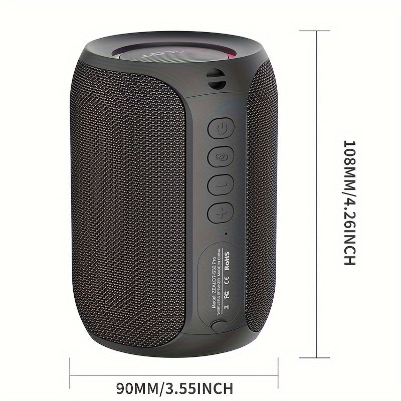 2024 New Style Zealot S32 Pro Wireless Speakers, Featuring Dual Pairing, a 3600Mah Battery, And 12 Hours of Loud Stereo Playtime with Booming Bass, Includes a Type-C Charging Cable for Connection with Mobile Phones, Tablets,