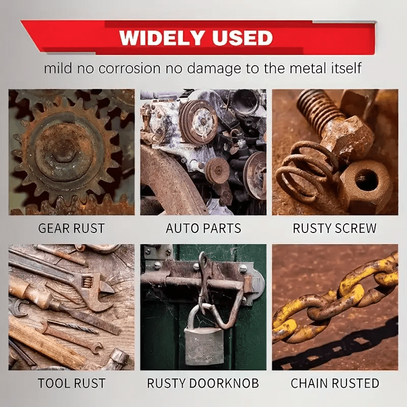 100ml Rust Remover Spray 3.38oz - Dissolves Tire Rust, Protects Hubs and Brake Drums, Suitable for Rust on Scissors, Gears, Tools, Household Dust-Free Metal Surfaces, Kitchen Appliances, Car Tires - Suitable for Car, Bicycle