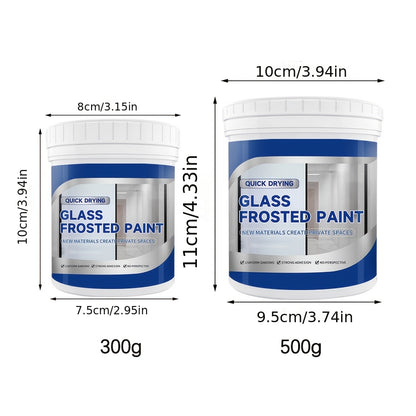 300/500g Matte Frosted Glass Paint - Waterproof, Privacy-Proof, Quick-Drying, Easy to Apply. Suitable for Bathroom and Window Glass, This Special Frosted Film Protects Privacy with a Blurred Effect, Water-Resistant Coating, B