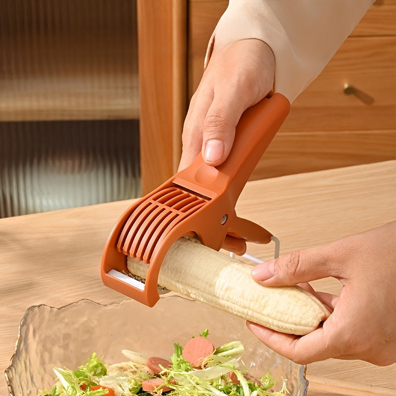 1pc Heavy-Duty Manual Vegetable & Fruit Slicer with Multi-Blade - Quick-Chop Technology, Sharp Stainless Steel Blade - Ergonomic Grip for Carrots, Potatoes, Cucumbers, Tomatoes, Apples - Compact Kitchen Tool for Home & - Easy