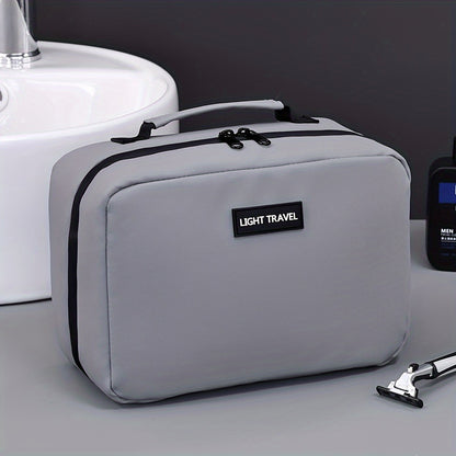 Lightweight Travel Toiletry Bag - Portable Cosmetic Organizer with Zipper, Machine Washable, Black